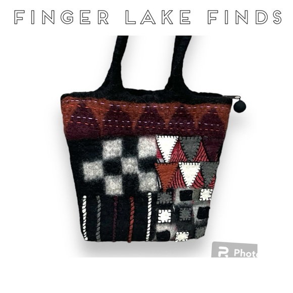Rising Tide Felted Wool Fall Colors Shoulder Bag - Picture 1 of 14
